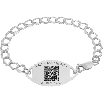 QR Code Santa Rosa Classic Medical ID Bracelet Sterling Silver, Silver, large image number 2